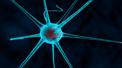 3d illustration of a sore nerve in the body sci-fi
