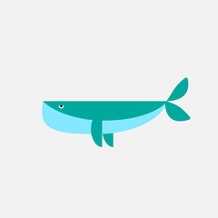 Whale logo design on white background