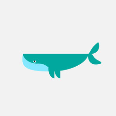 Whale logo design on white background