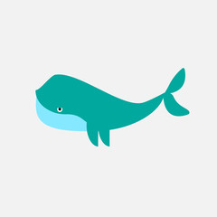 Whale logo design on white background