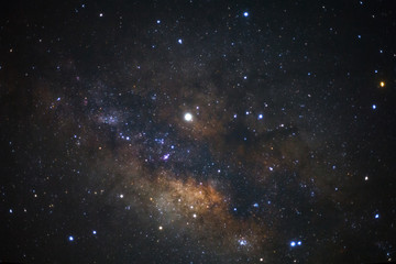The center of Milky way galaxy with stars and space dust in the universe