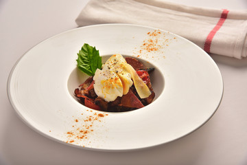 Poached Egg with Potato and Tomato