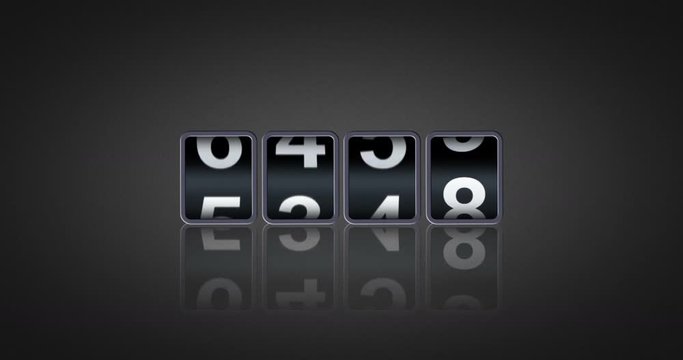 2018 2019 happy new year concept vintage analog counter countdown timer, retro flip number counter from 2018 to 2019 year