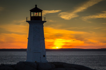 Peggy's Point Lighthouse, Peggy's Cove, Nova Scotia, Canada - obrazy, fototapety, plakaty