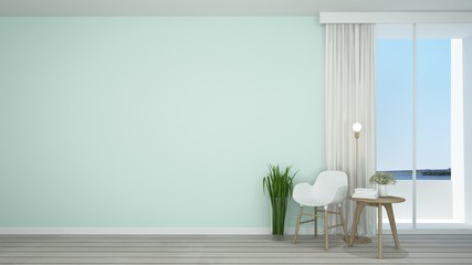 3D Rendering  interior relax space room and view nature