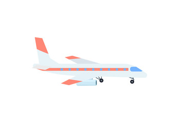 Passenger airplane isolated icon. Aircraft, modern plane vector illustration isolated on white background.