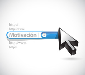 Motivation search bar sign in Spanish concept