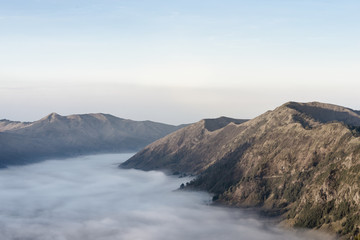 Beautiful Landscape of Volcano at sunrise - Bromo Mountain, Bromo Tengger Semeru National Park, Indonesia	