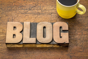 blog word abstract in wood type