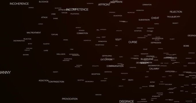 Negative words particles with alpha channel