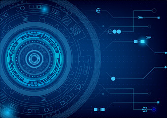 Obraz premium Futuristic and abstract blue background,Head up display concept.Vector EPS10 illustration.