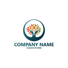 Colorful Tree Logo Design template