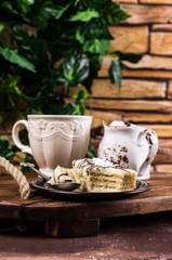 Pieces of biscuit cake