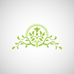 Abstract tree vector logo design template.