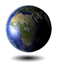 Africa on hovering globe