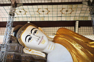 Buddha in Myanmar,Chauk htat gyi ,(sweet eye buddha)Yangon, Myanmar