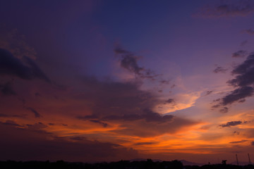 Beautiful dramatic natural sunset twilight sky at dusk,abstract evening 