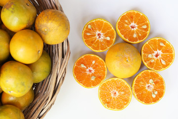 oranges in basket