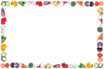 Gemüse Kartoffeln Karotten Tomaten Kohl Essen Rahmen Textfreiraum Copyspace
