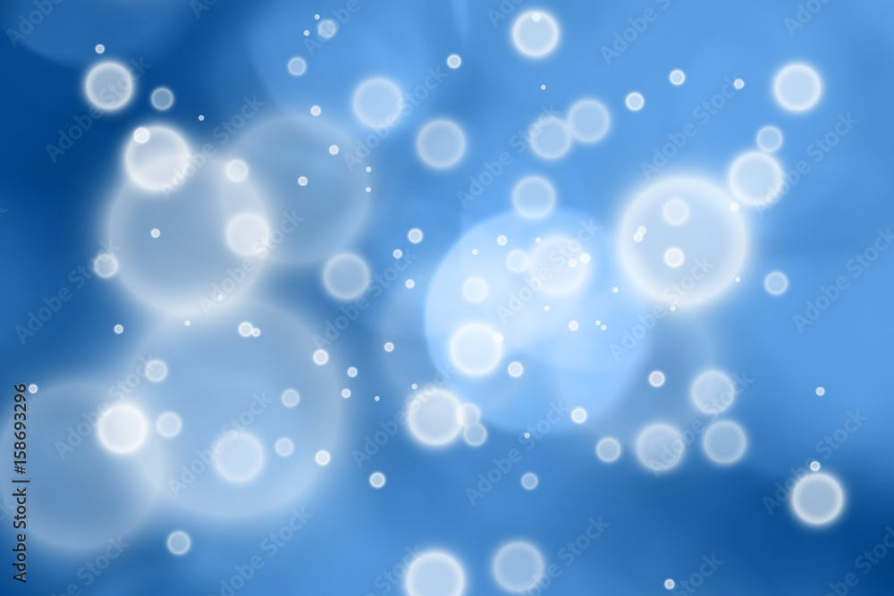 Poster abstract blurred circle shape pattern on blue colored background.