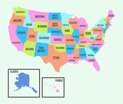 United State America Map With City Name