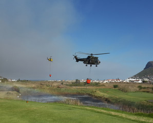 Helicopters Fighting Fire