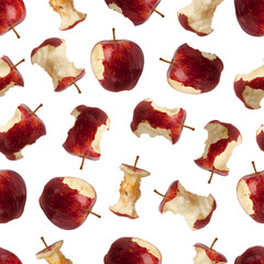 Seamless pattern of bites taken off an apple