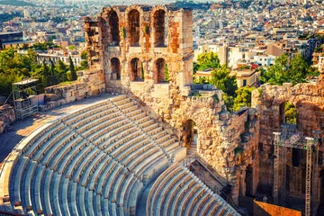 Foto op Aluminium Odeon of Herodes Atticus in Acropolis of Athens, Greece © sborisov