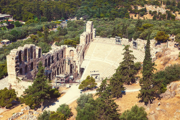 Odeon of Herodes Atticus in Acropolis of Athens, Greece