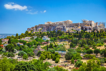 Fototapeta na wymiar View of the Acropolis from the Agora, Athens, Greece