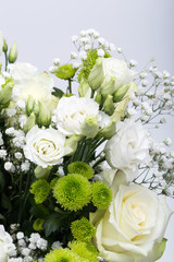 Close up of white roses