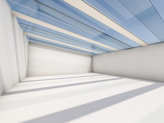 Obraz premium Abstract modern architecture background, empty white open space interior. 3D rendering