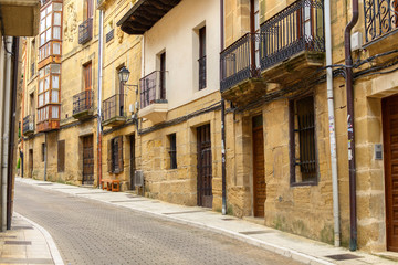 old streets of labastida town, located at la rioja. Spain