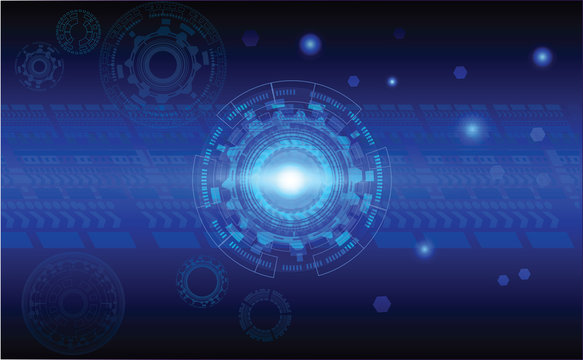 High technology concept, digital cyber circular background