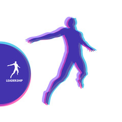 Leadership concept. Personal and Career Growth. Start Up Business Concept. Beginning of Business Ideas. Silhouettes of men. Vector Illustration.