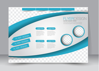 Flyer, brochure, billboard template design landscape orientation for education, presentation, website. Blue color. Editable vector illustration.