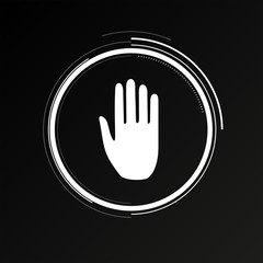Fototapeta premium Future Button - Hand Stopp