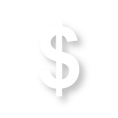 Icon mit Schatten - Dollar