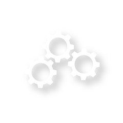 Icon mit Schatten - Zahnräder Mechanismus
