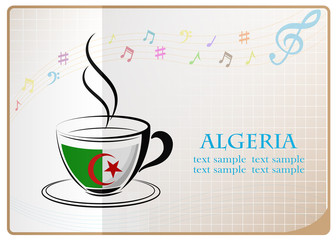 coffee logo made from the flag of Algeria