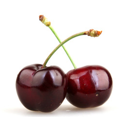 Sweet cherry isolated on white background