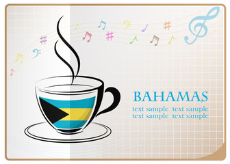 coffee logo made from the flag of Bahamas