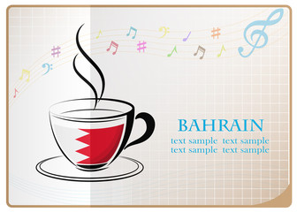 coffee logo made from the flag of Bahrain