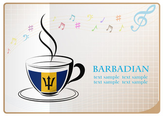 coffee logo made from the flag of Barbadian