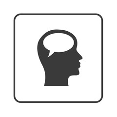 Meinung - Person mit Sprechblase - Simple App Icon