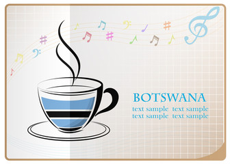 coffee logo made from the flag of Botswana