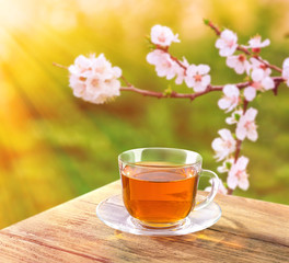 Cup of tea on a table
