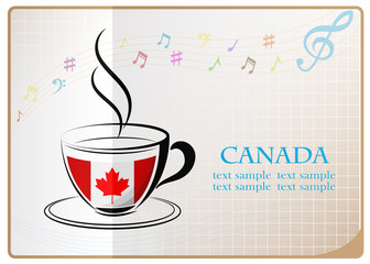 coffee logo made from the flag of Canada