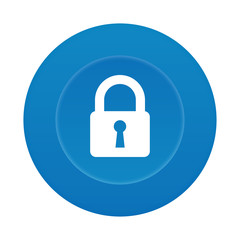 Runder 3D Button - Schloss - Sicherheit