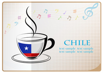 coffee logo made from the flag of Chile
